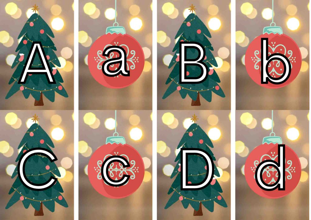 Kerst letter combinatie / memory - Voor de Leerkracht